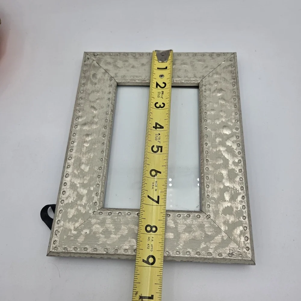 Vintage Sheffield Home Hammered Metal Silver-toned Velvet 6